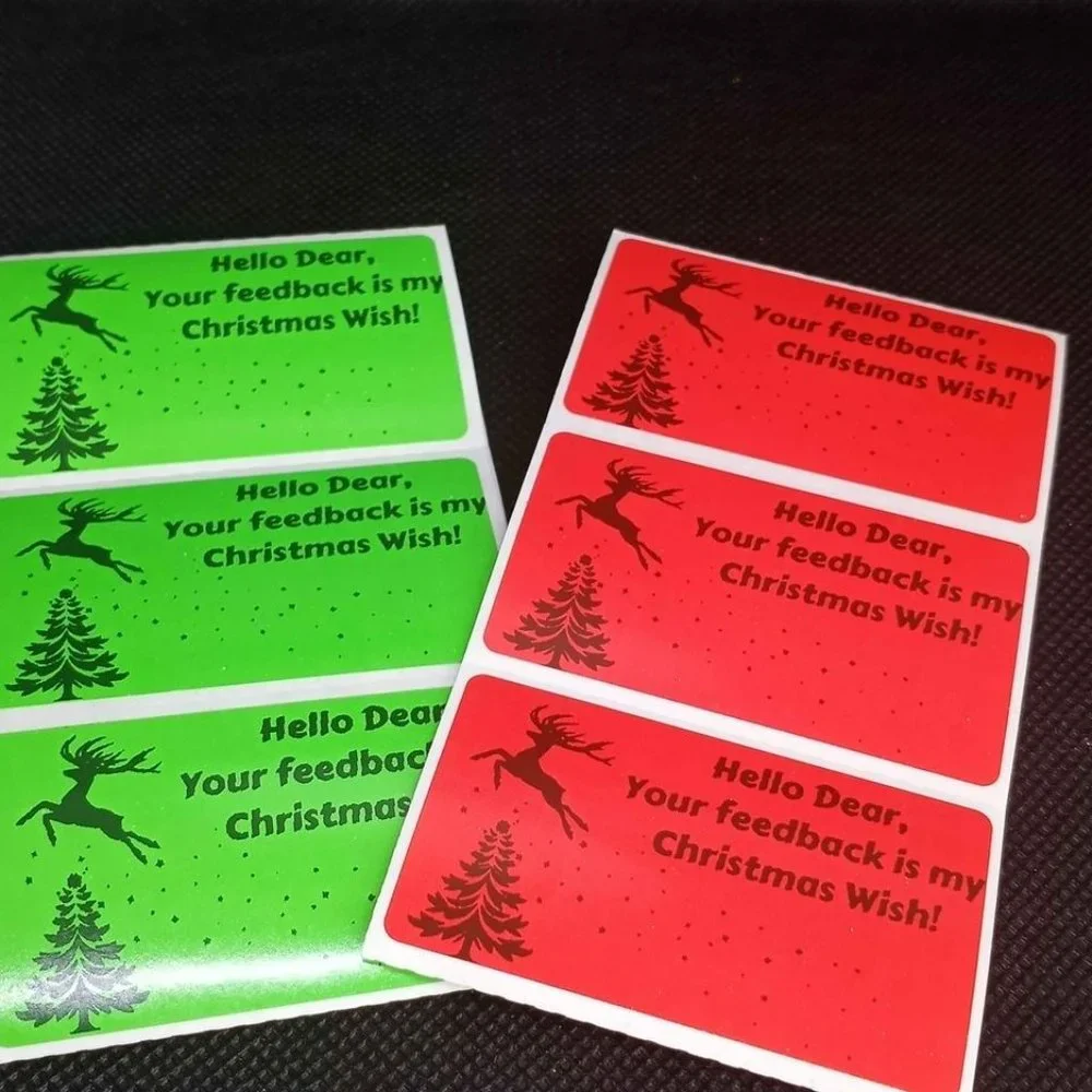 💙100 Christmas Wish- Shipping Labels Thermal Packaging Stickers 2.25